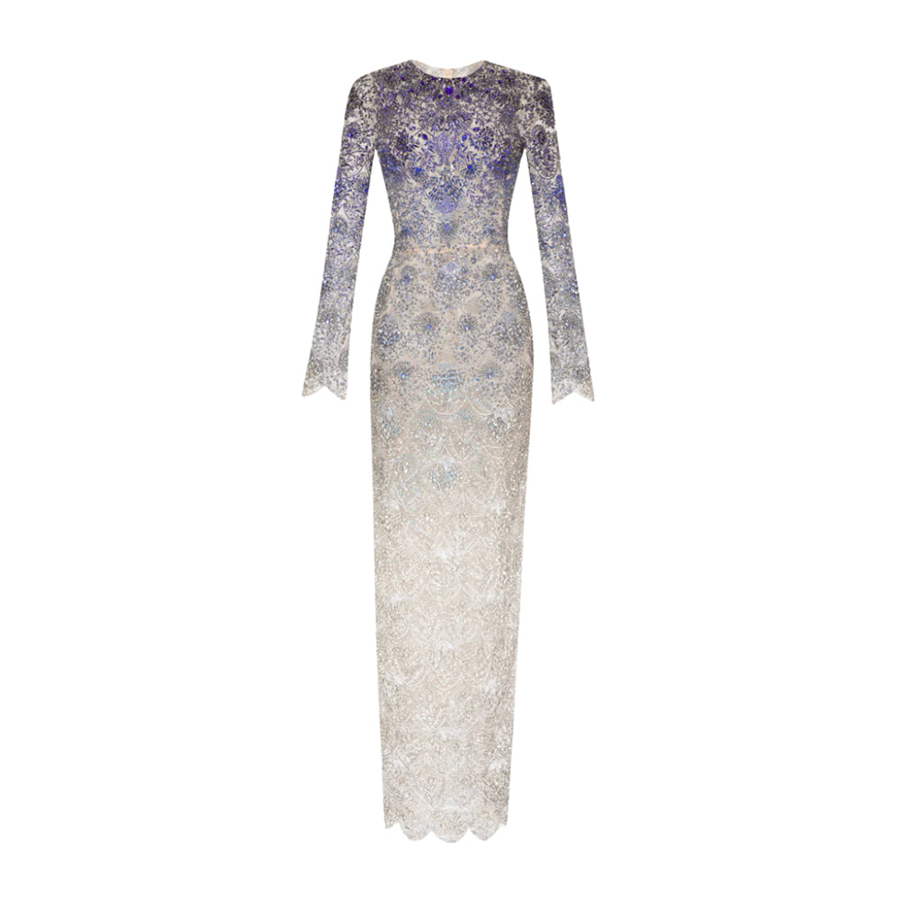 Ombré Crystal-Embroidered Gown