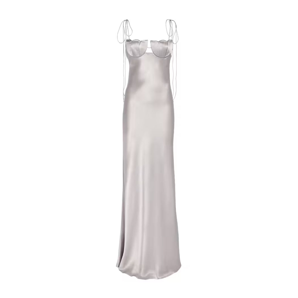 Satin Tulip Maxi Dress